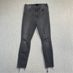 Mother Revolve Jeans Women’s Size 26 Gray Not Guilty The Looker Ankle Fray Crop
